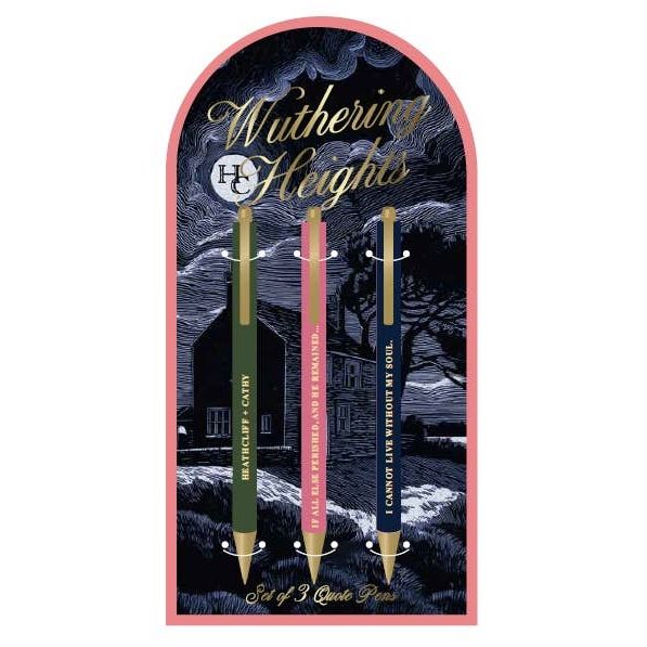 The Reading Room Set of 3 Pens Wuthering Heights BookGeek