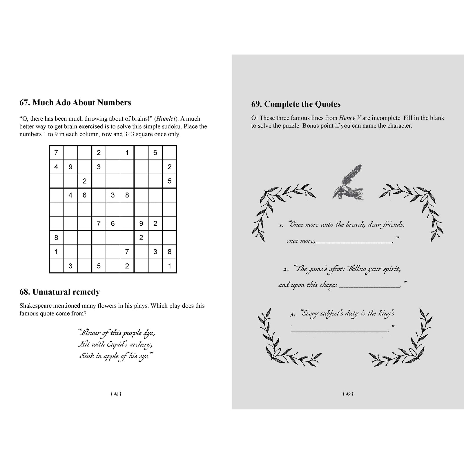 The Shakespeare Puzzle Book BookGeek
