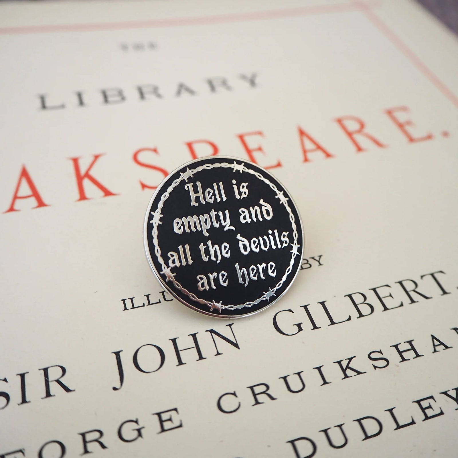 The Tempest Hell is Empty Enamel Pin BookGeek