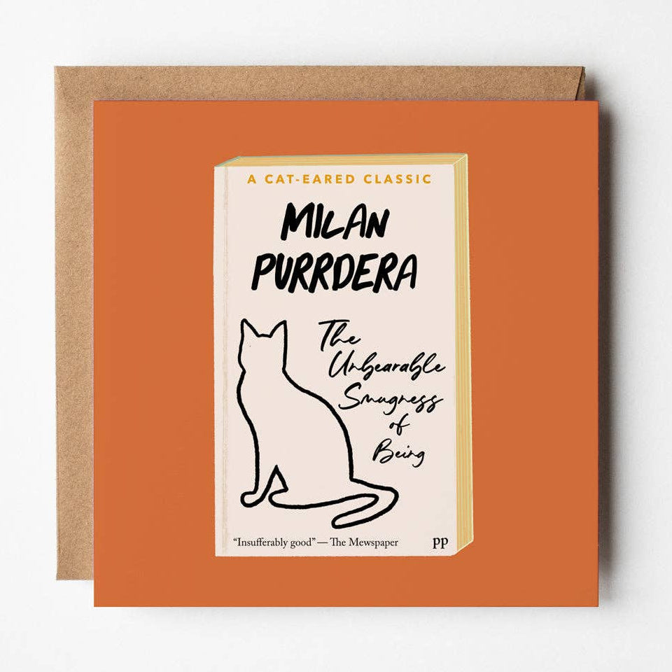 The Unbearable Smugness of Being - blank greetings card BookGeek