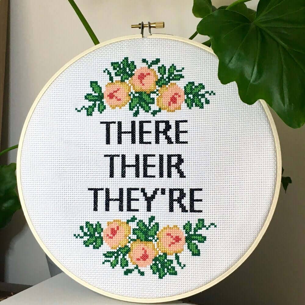 There Go The Grammar Nerds Counted Cross Stitch Kit BookGeek