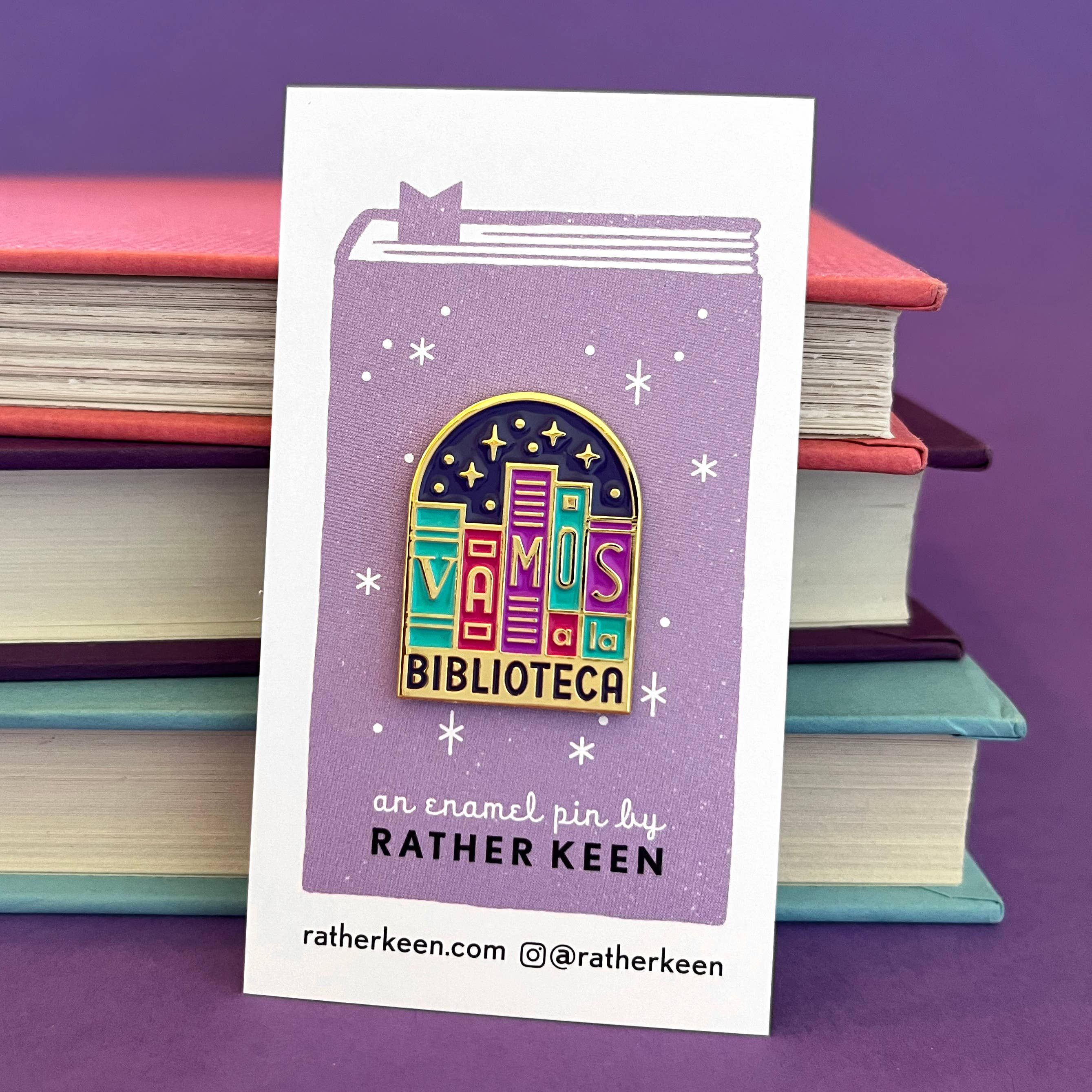 Library Book Pin Vamos a la Biblioteca Enamel Pin | Let's Go to the Library Enamel Pin ...