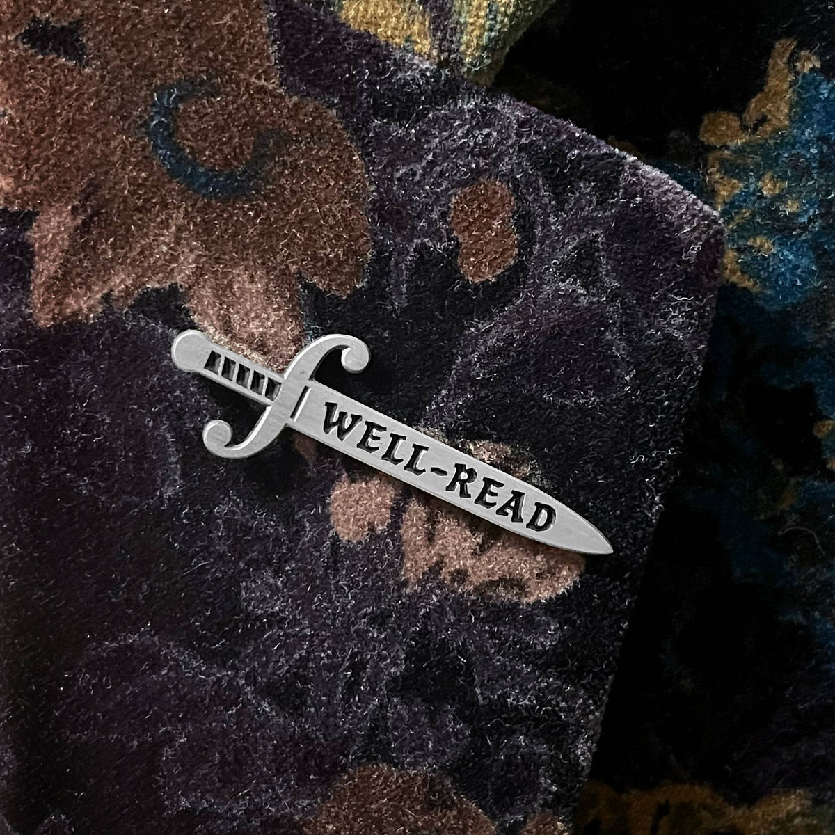 Well-Read Sword pin BookGeek