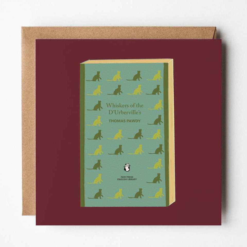 Whiskers of the D'Urberville's - blank greetings card BookGeek
