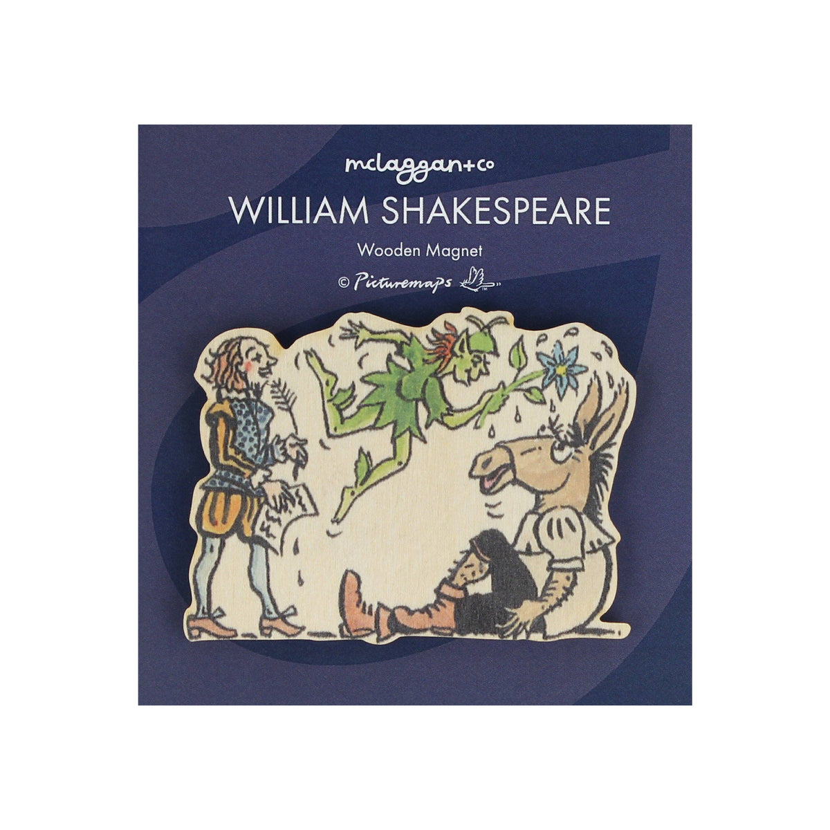 William Shakespeare Wooden Magnet BookGeek