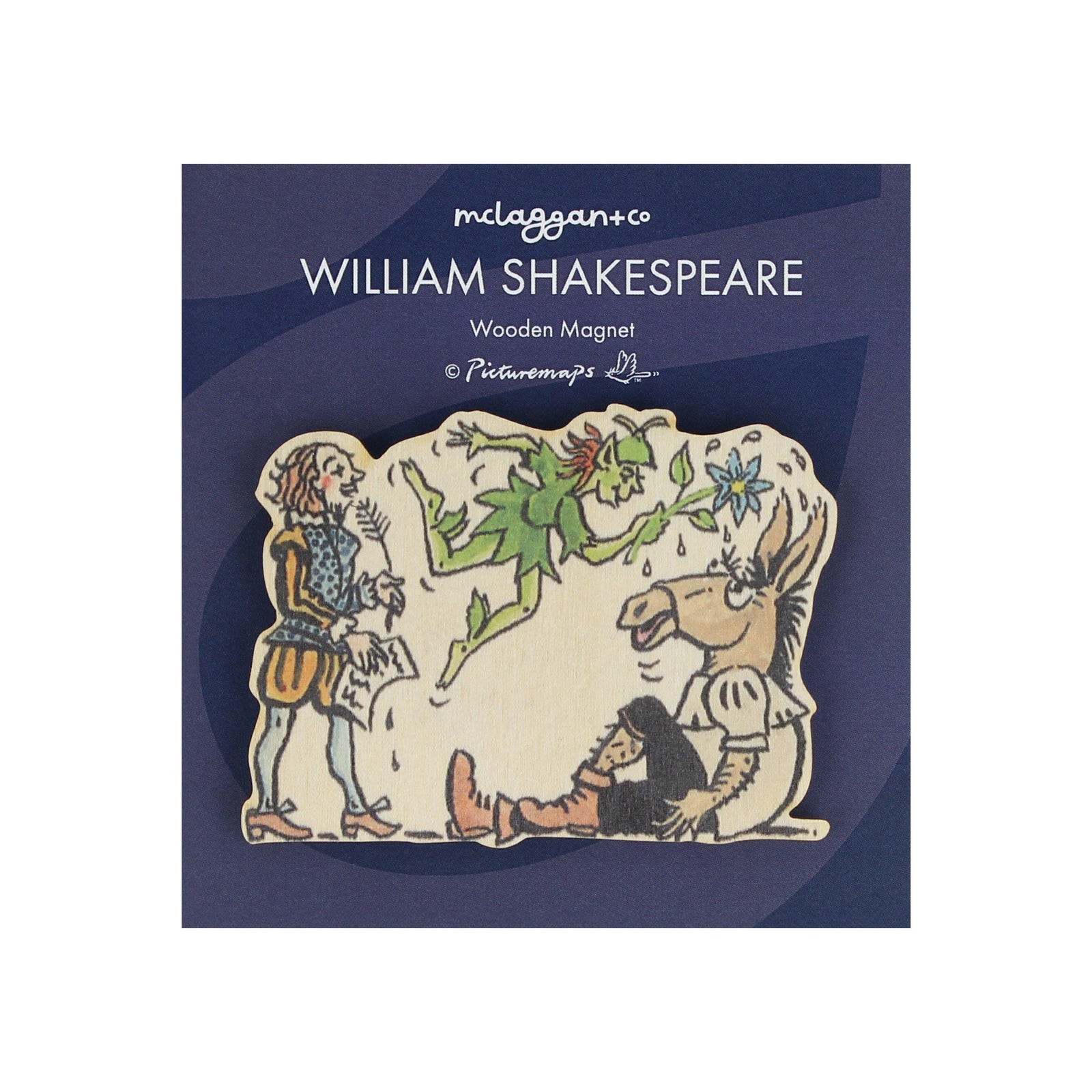 William Shakespeare Wooden Magnet BookGeek