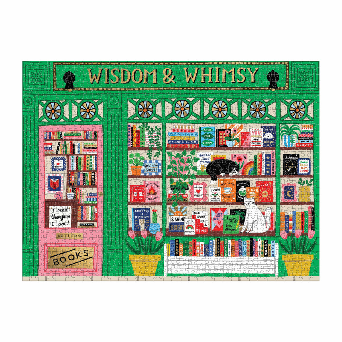 Wisdom and Whimsy Bookshop Foil Puzzle BookGeek