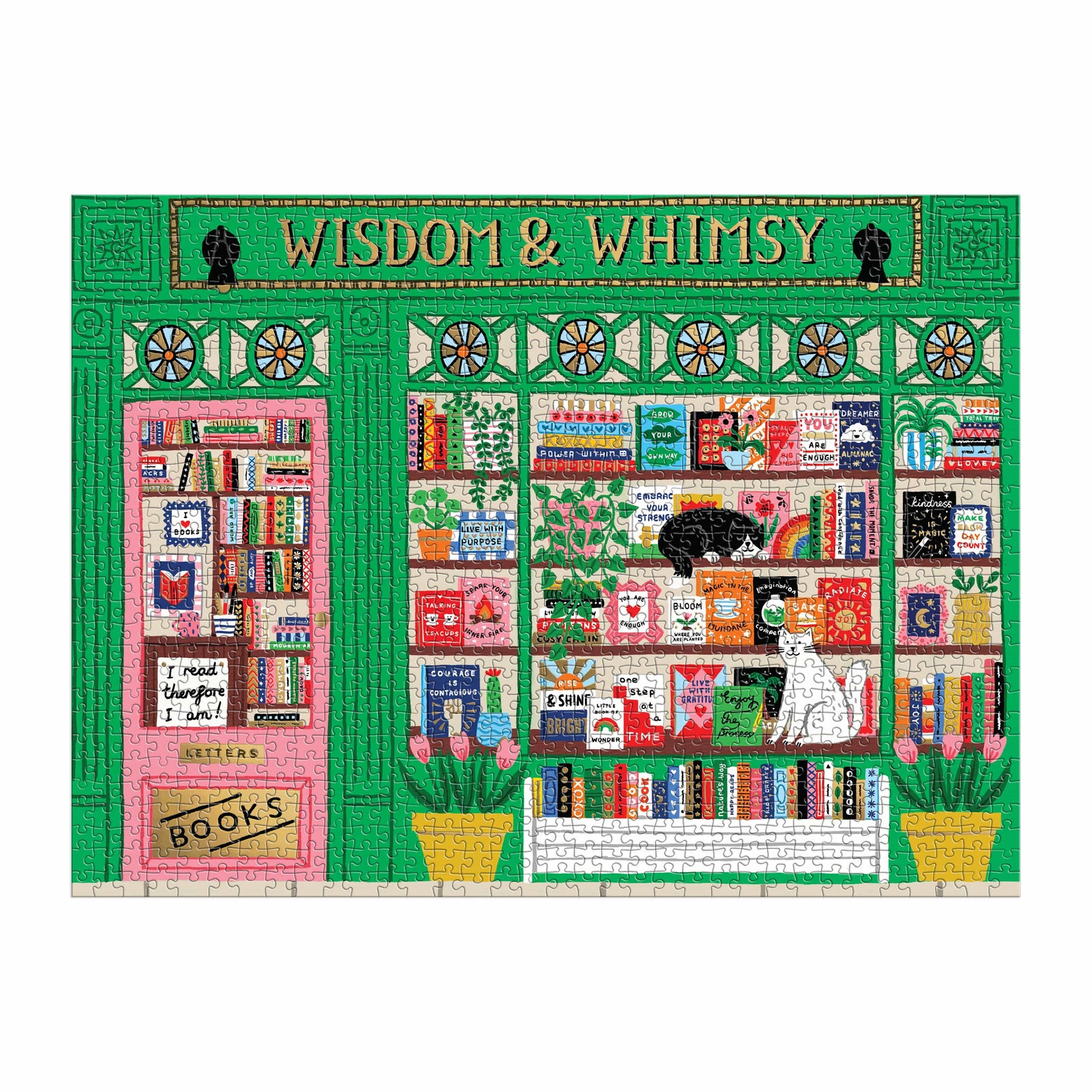 Wisdom and Whimsy Bookshop Foil Puzzle BookGeek