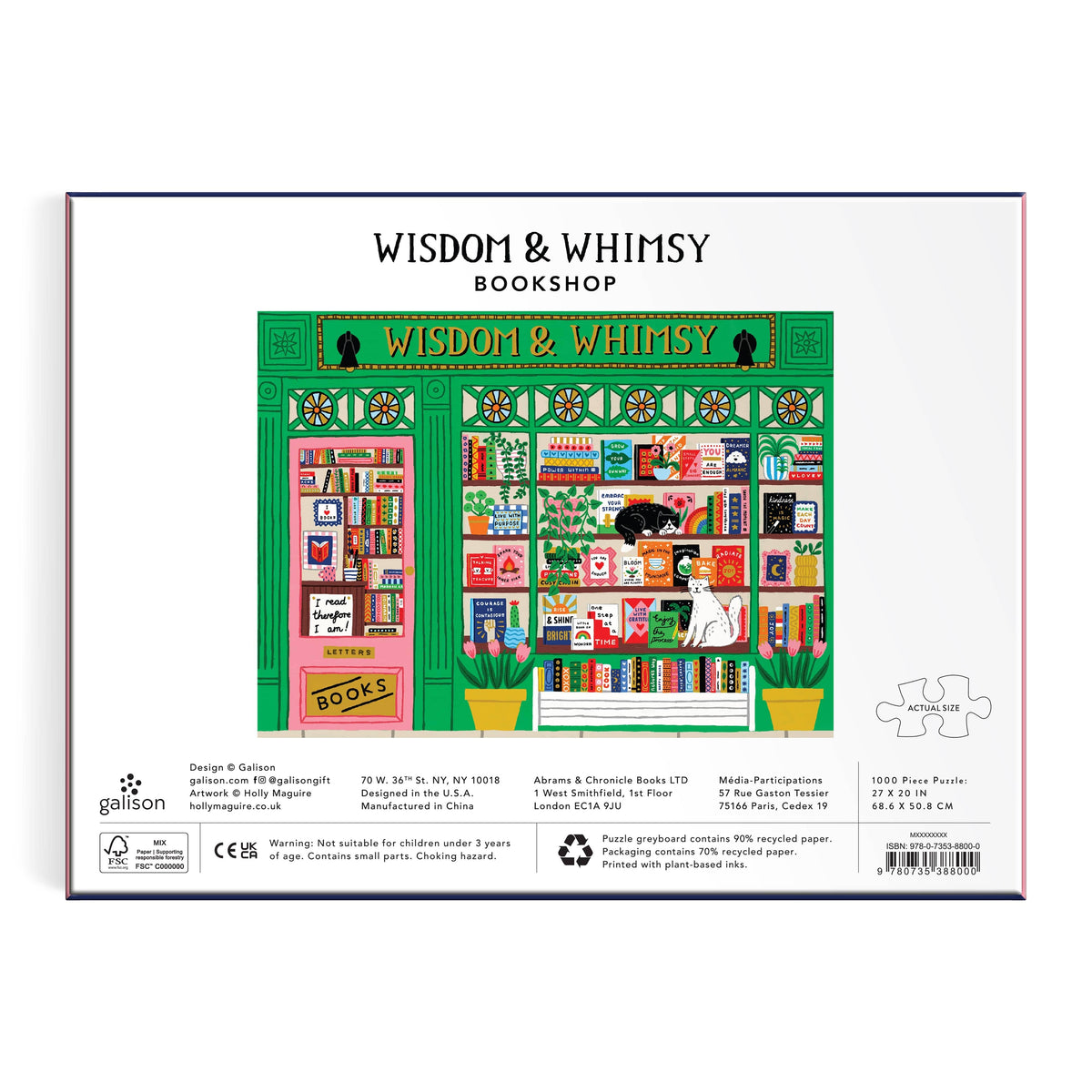 Wisdom and Whimsy Bookshop Foil Puzzle BookGeek