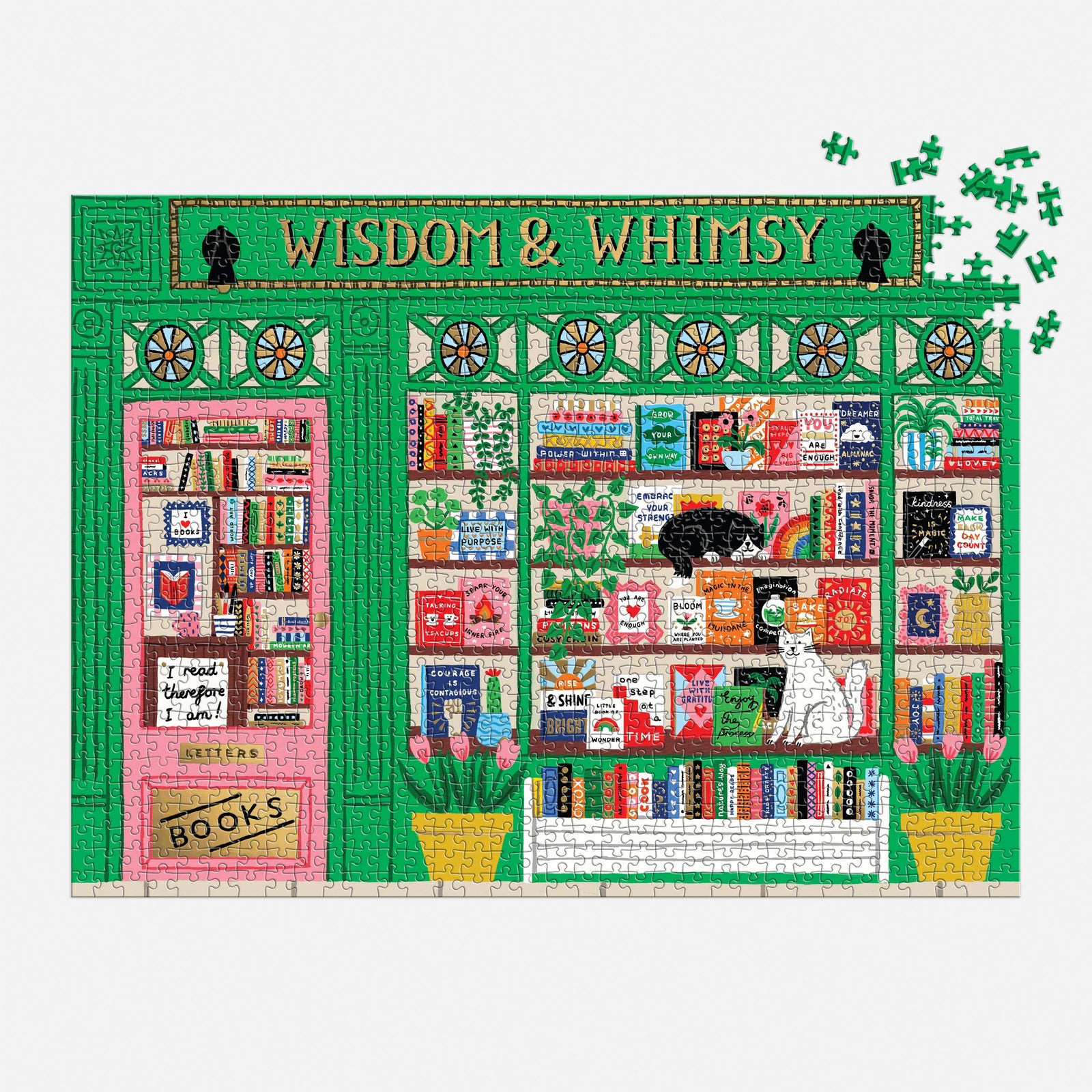 Wisdom and Whimsy Bookshop Foil Puzzle BookGeek