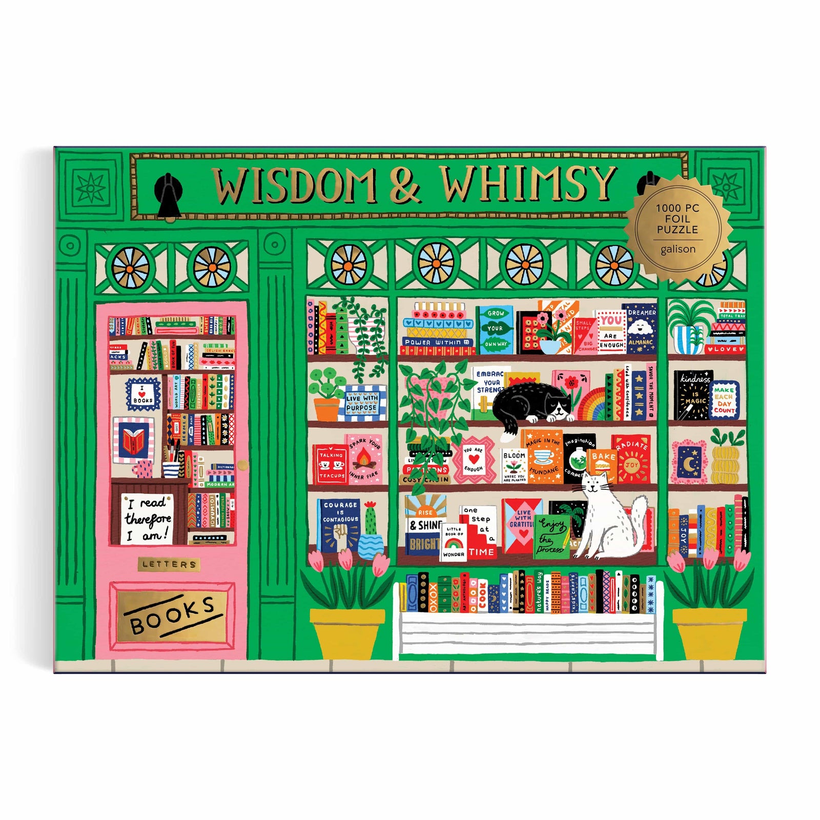 Wisdom and Whimsy Bookshop Foil Puzzle BookGeek