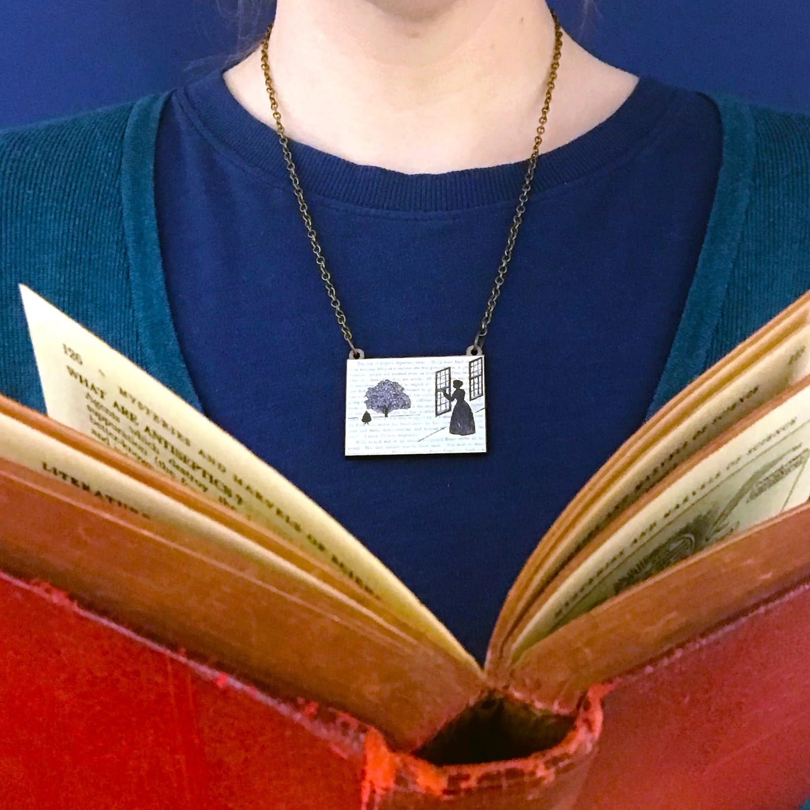 Wives and Daughters Silhouette Necklace BookGeek