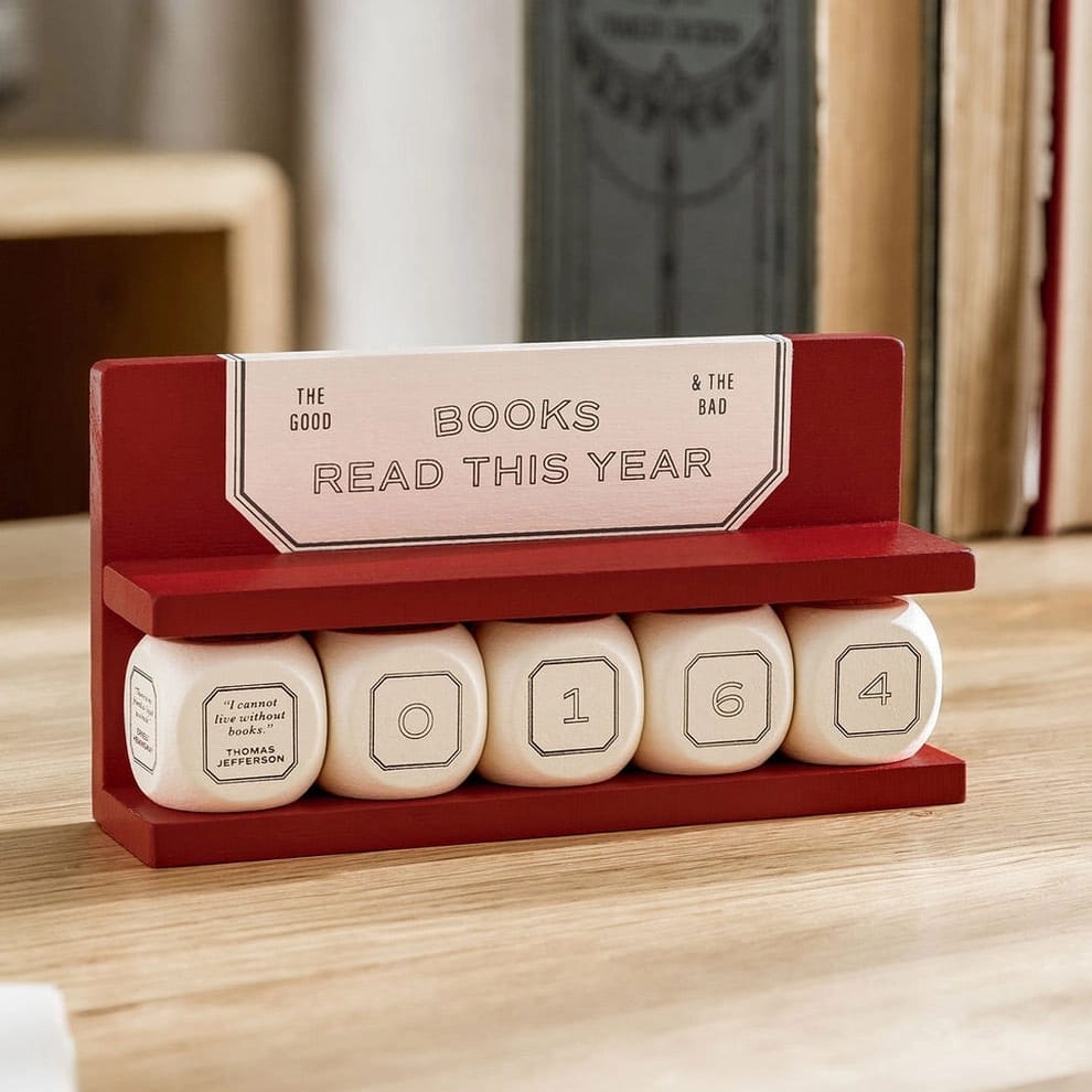 Wooden Yearly Book Tracker BookGeek
