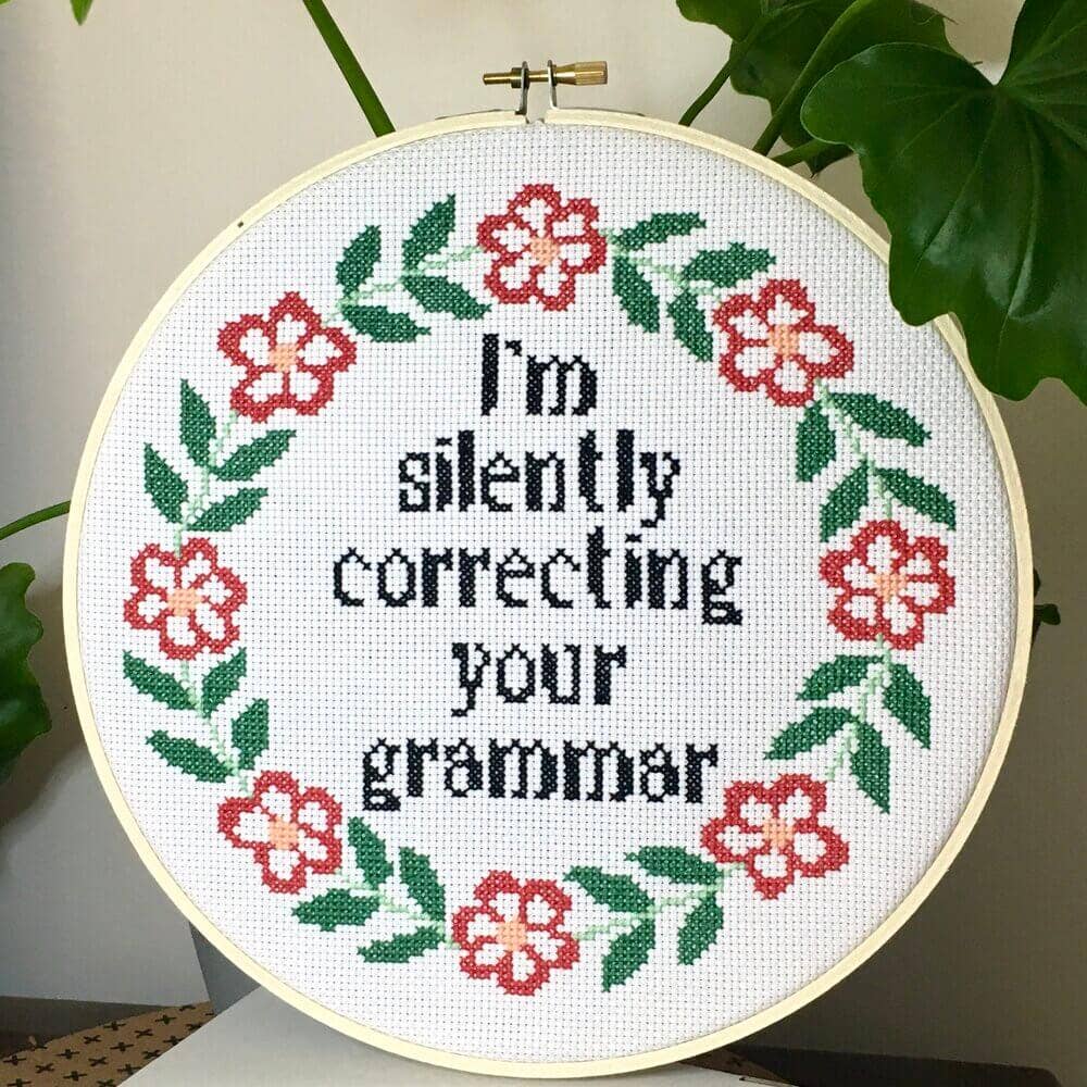 Word Nerd Counted Cross Stitch Kit BookGeek