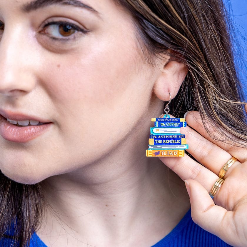 Words of the Wise Drop Earrings BookGeek