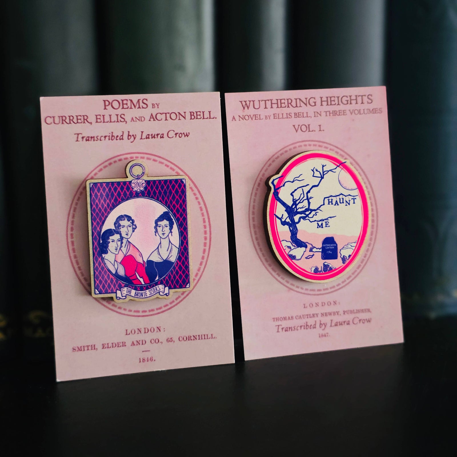 Wuthering Heights 'Haunt Me' Wooden Pin Badge BookGeek