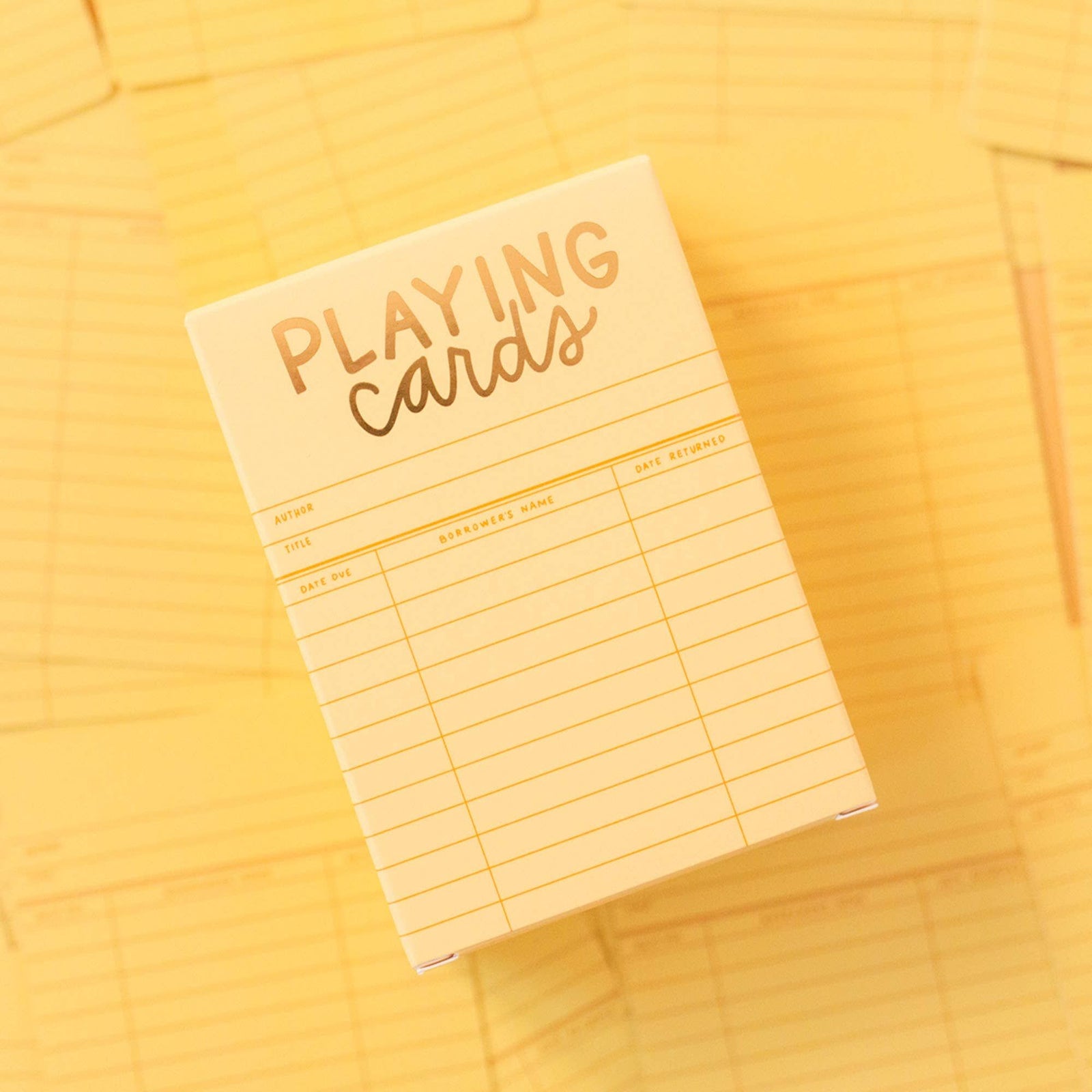 Yellow Library Card Deck Of Playing Cards BookGeek