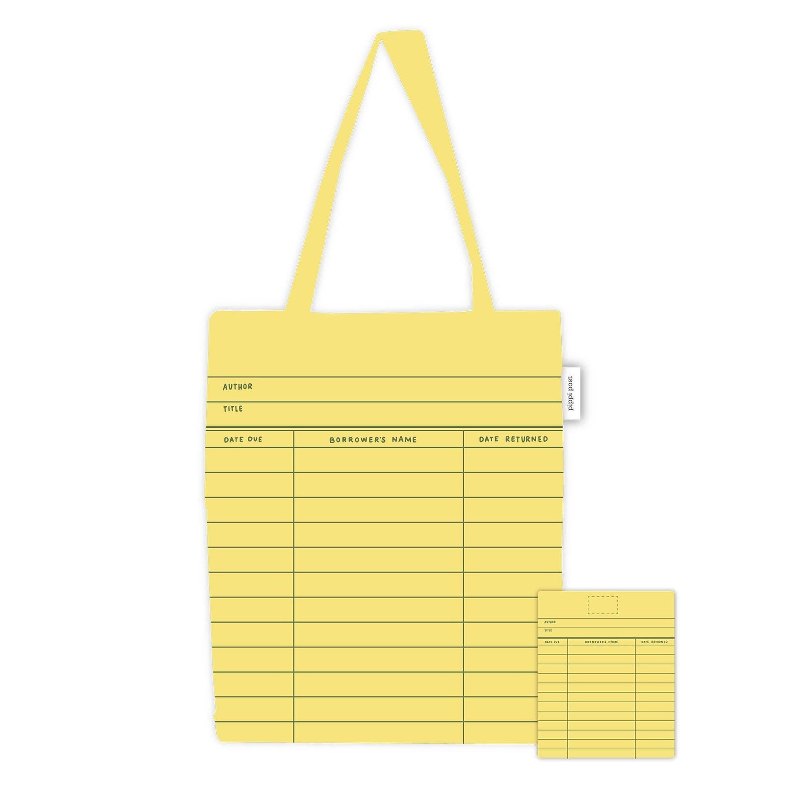 Yellow Library Card Foldable Tote Bag BookGeek