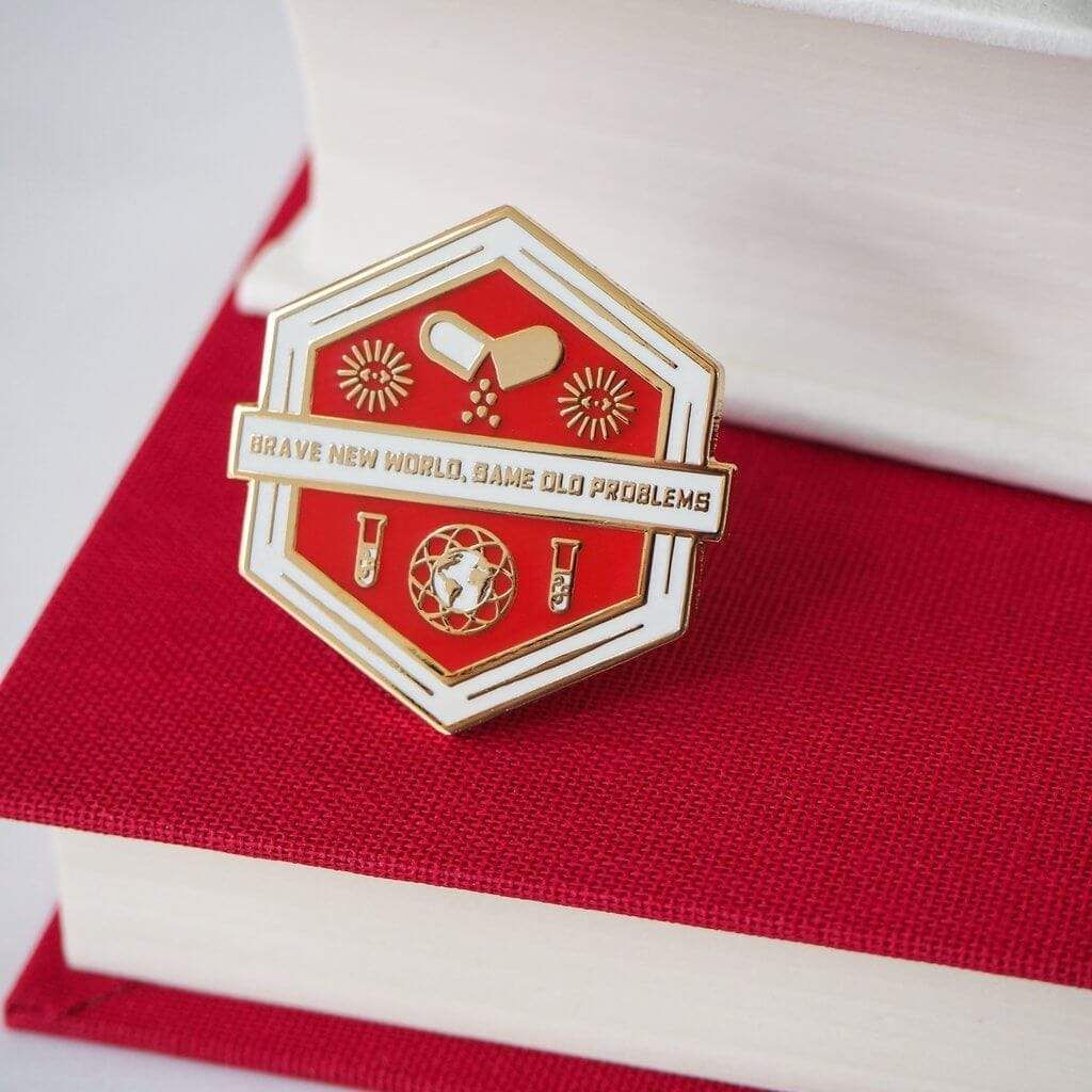 Brave New World Enamel Pin BookGeek