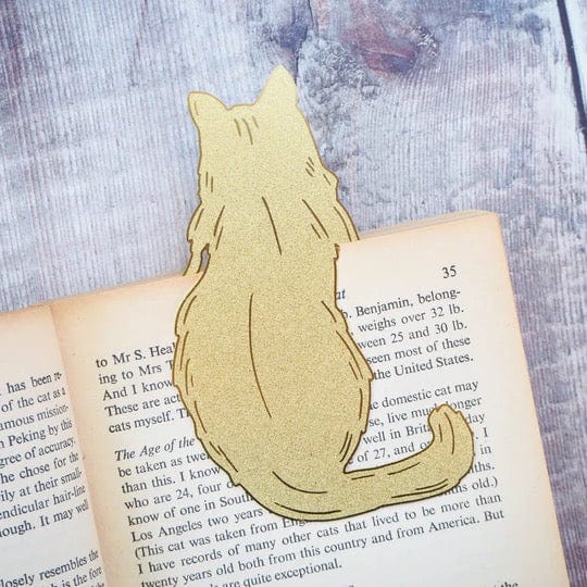 Cat Brass Bookmark BookGeek