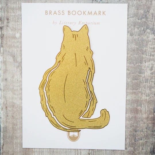 Cat Brass Bookmark BookGeek