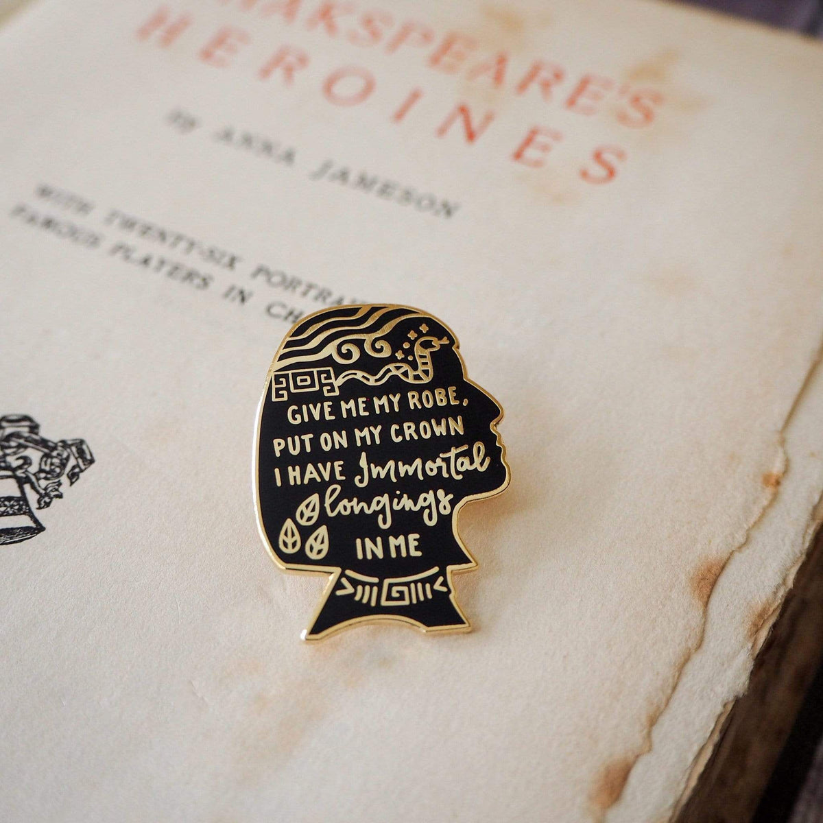 Cleopatra Shakespeare Enamel Pin BookGeek