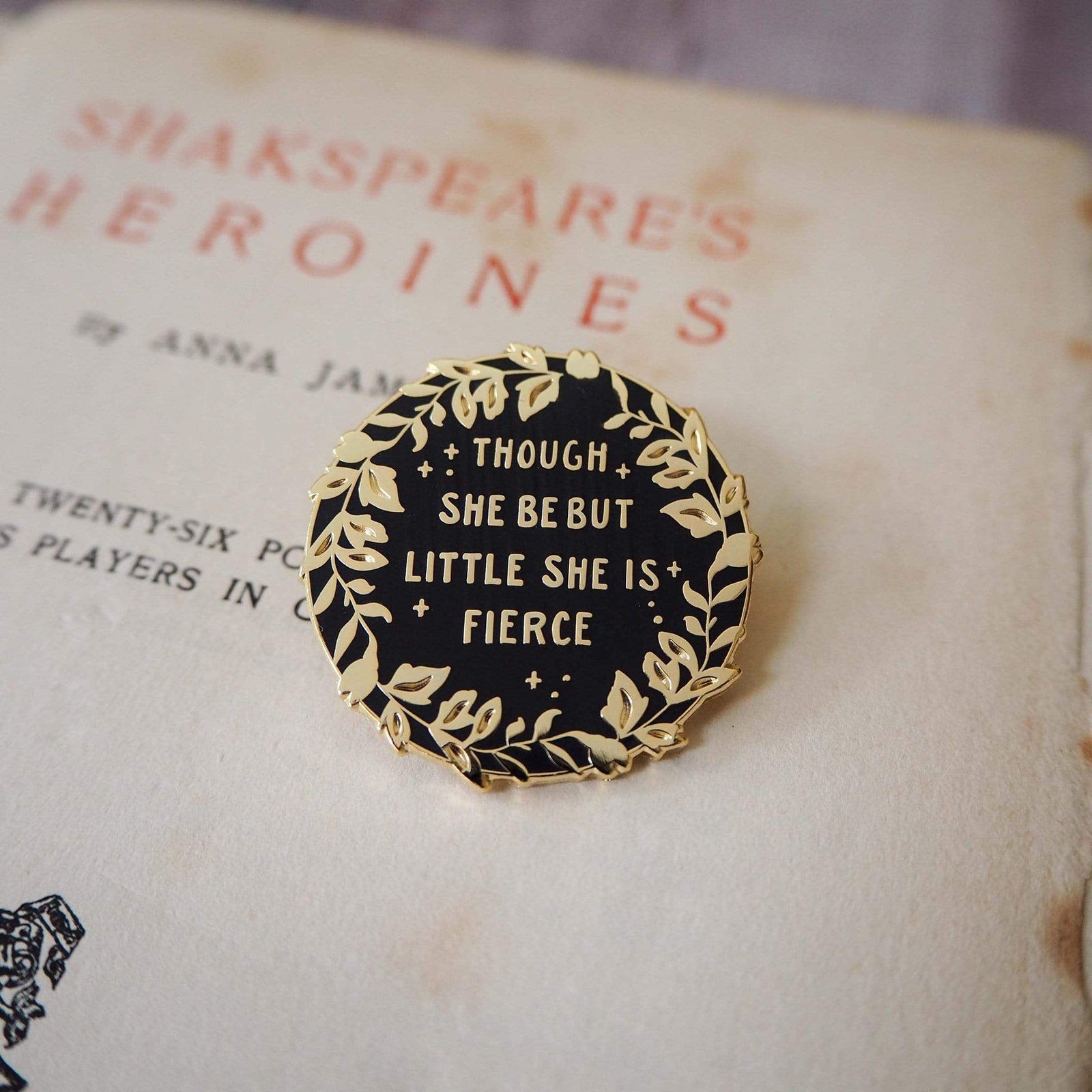 Hermia Little But Fierce Enamel Pin BookGeek