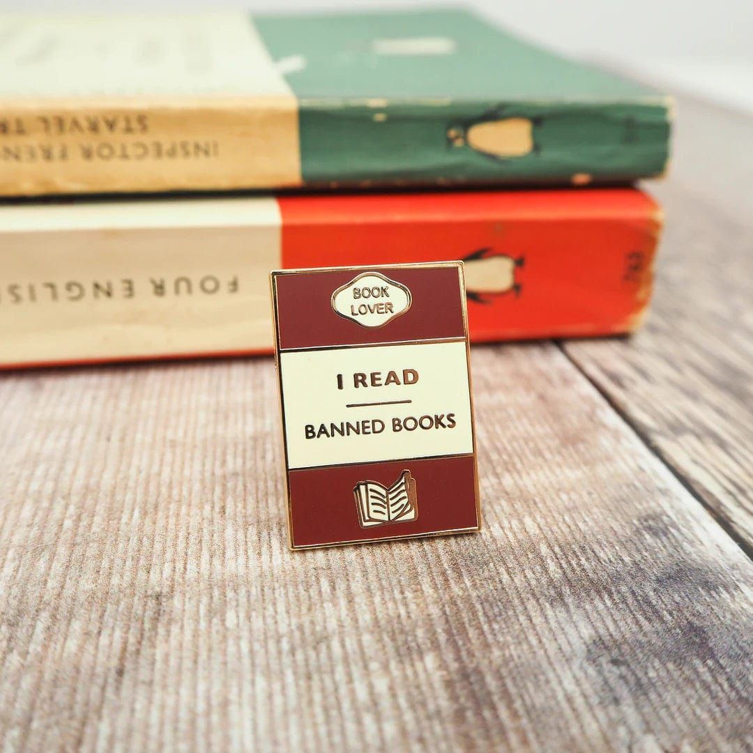 I Read Banned Books Enamel Pin BookGeek