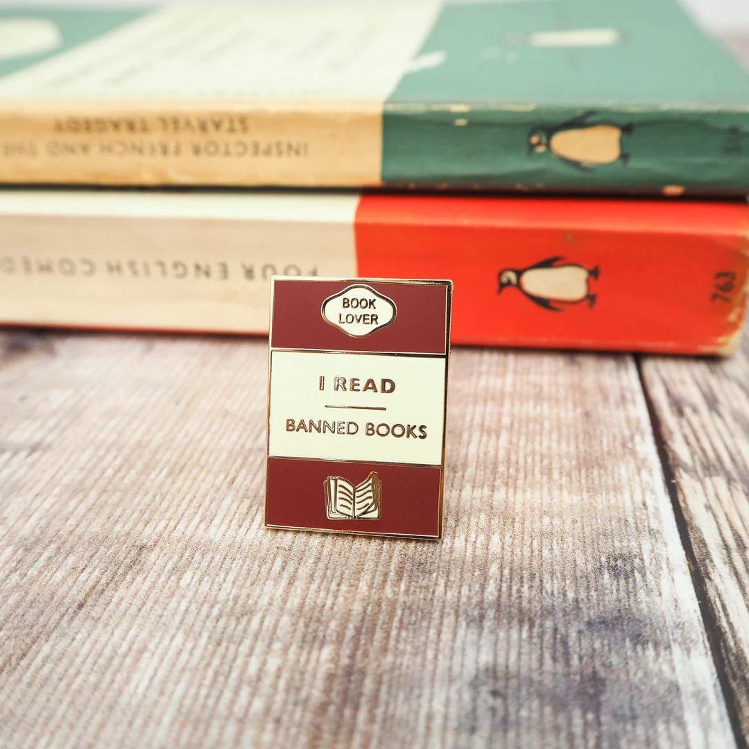 I Read Banned Books Enamel Pin BookGeek