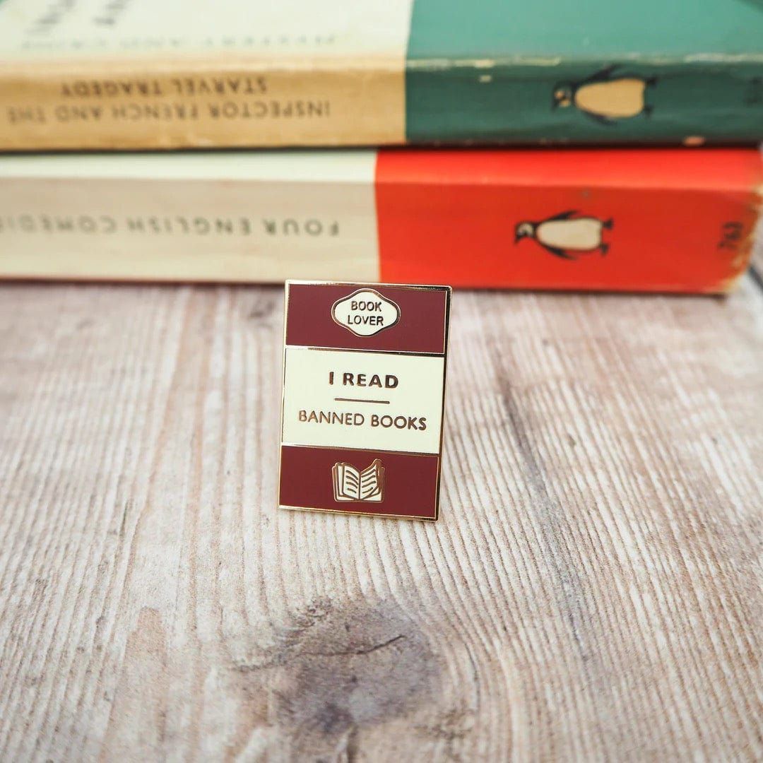 I Read Banned Books Enamel Pin BookGeek