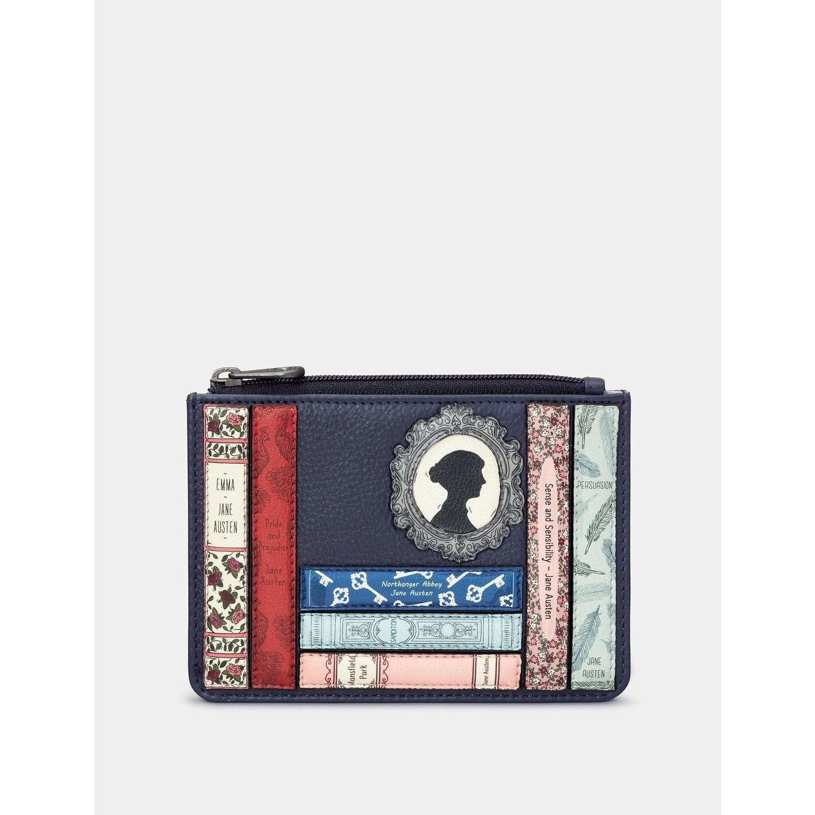 Warm Grey Jane Austen Bookworm Zip Top Purse BookGeek