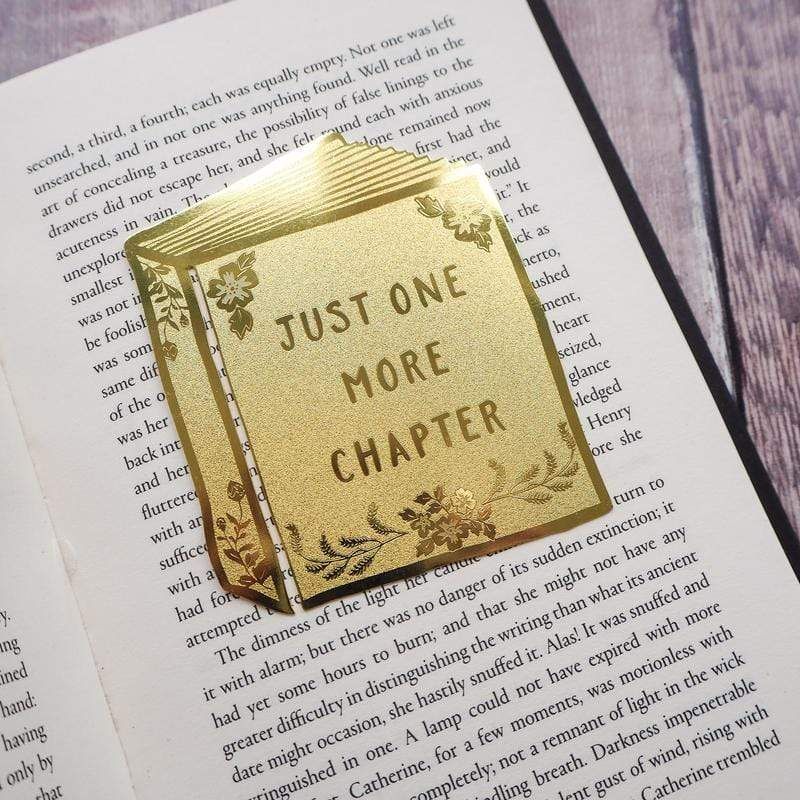 Just One More Chapter Brass Bookmark BookGeek