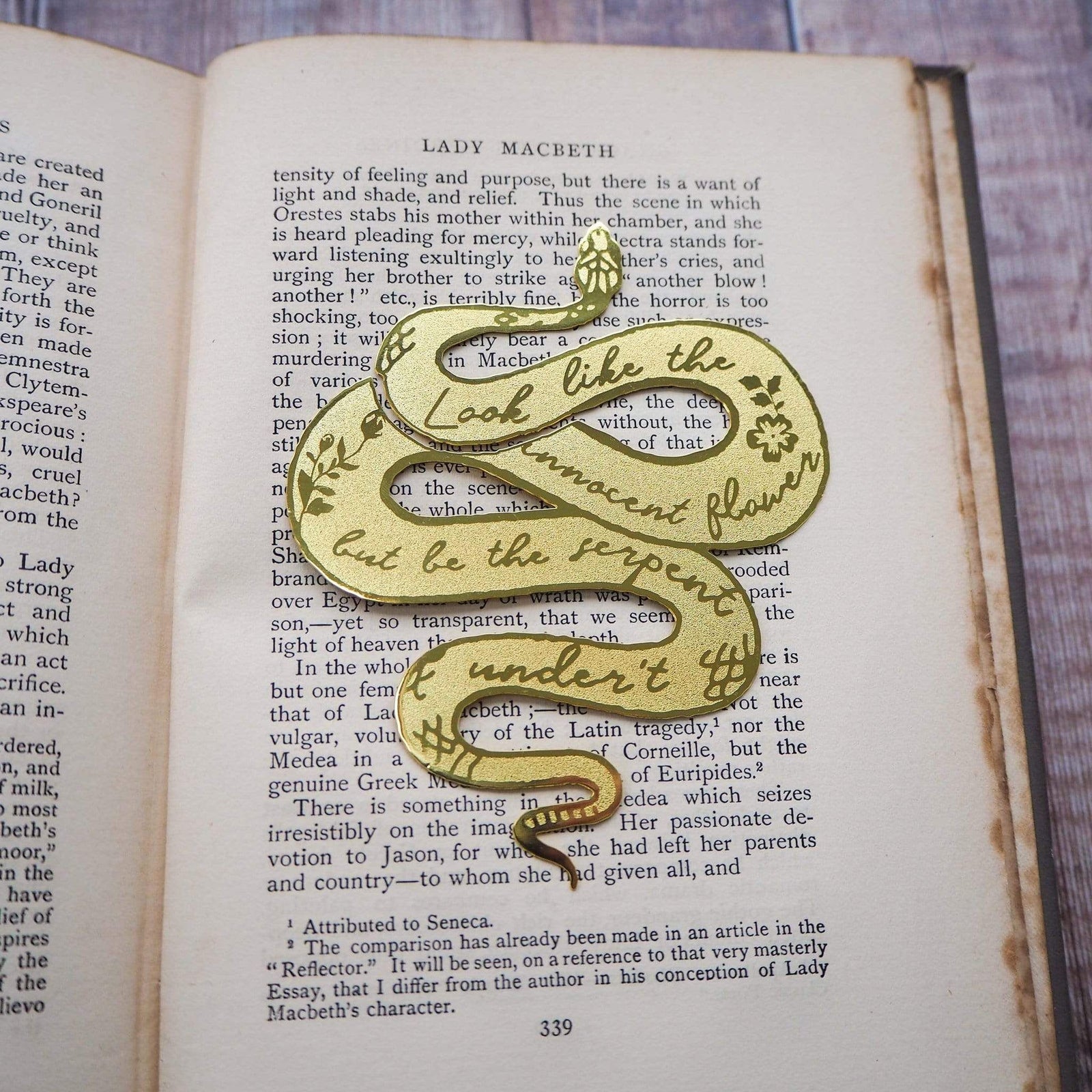 Lady Macbeth Brass Bookmark BookGeek