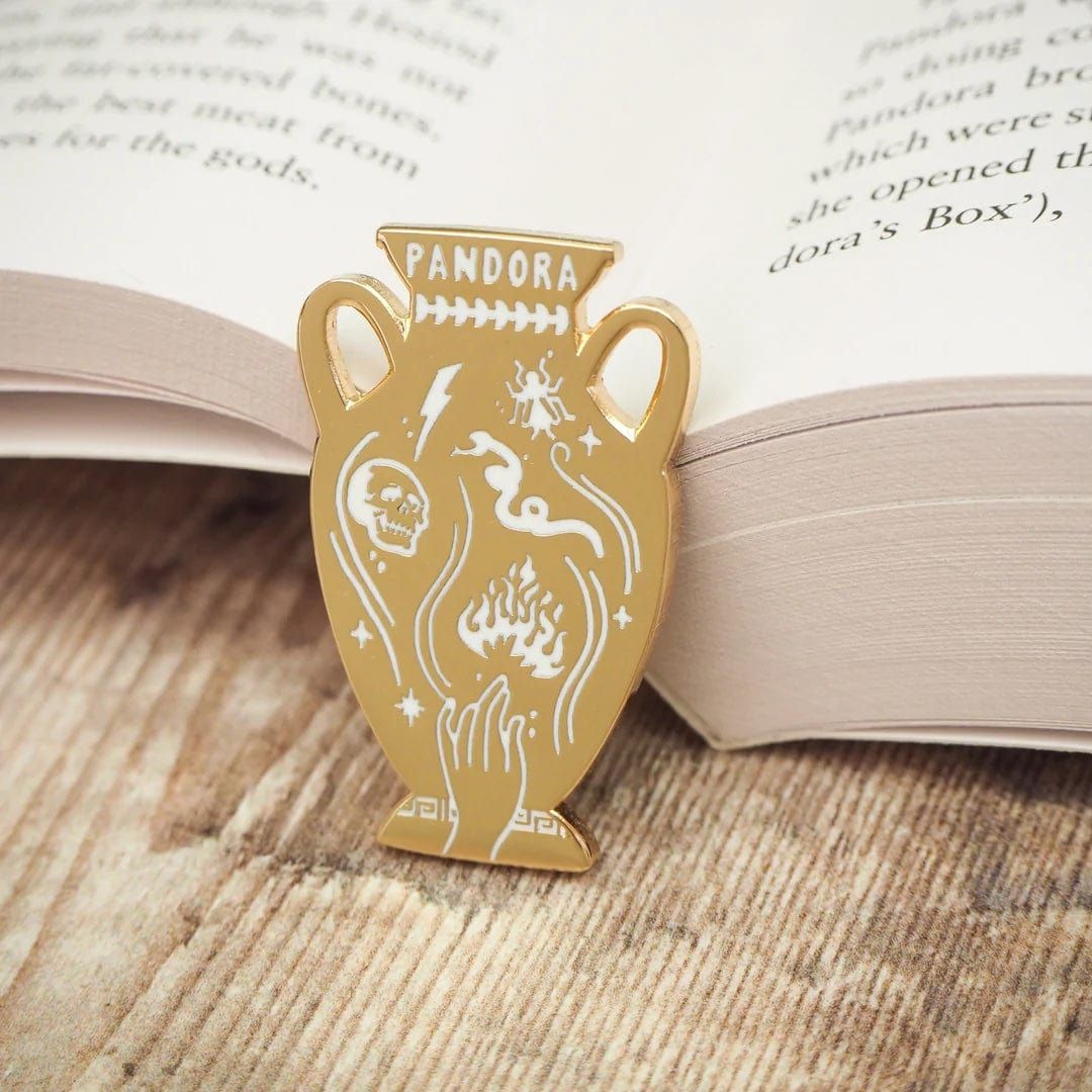 Pandora's Jar Enamel Pin, Literary Emporium