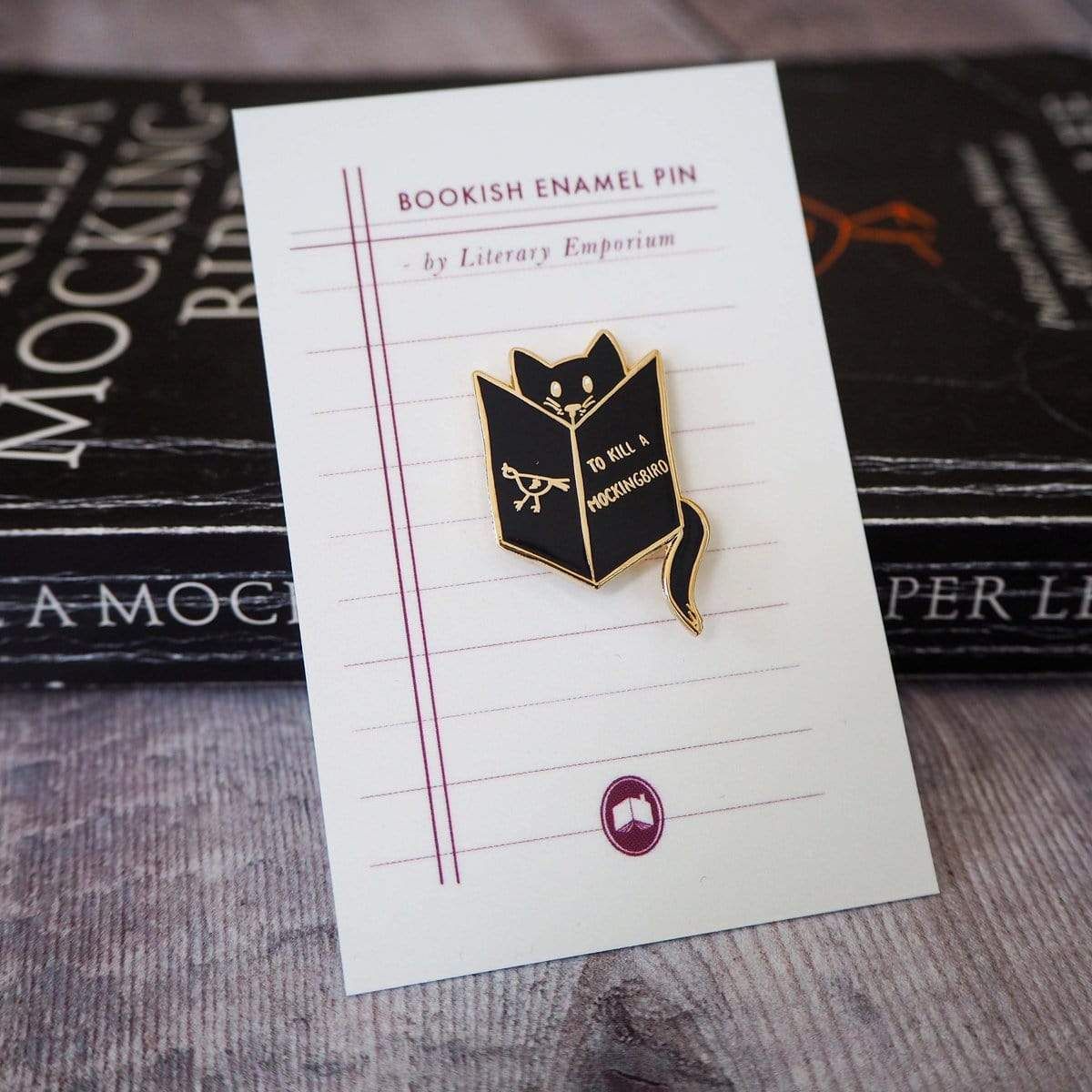 Reading Cat Enamel Pin BookGeek
