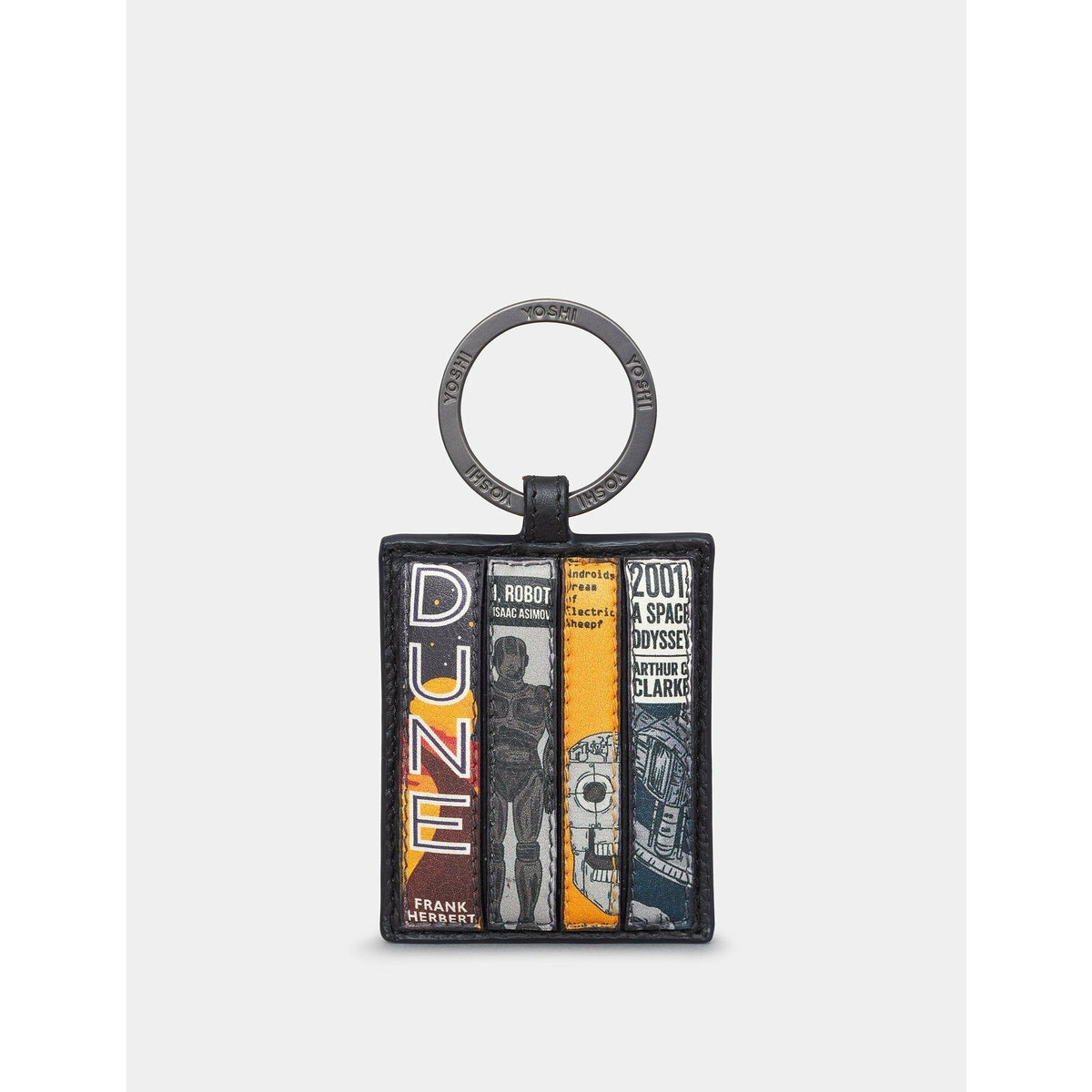Sci-Fi Bookworm Black Leather Keyring BookGeek